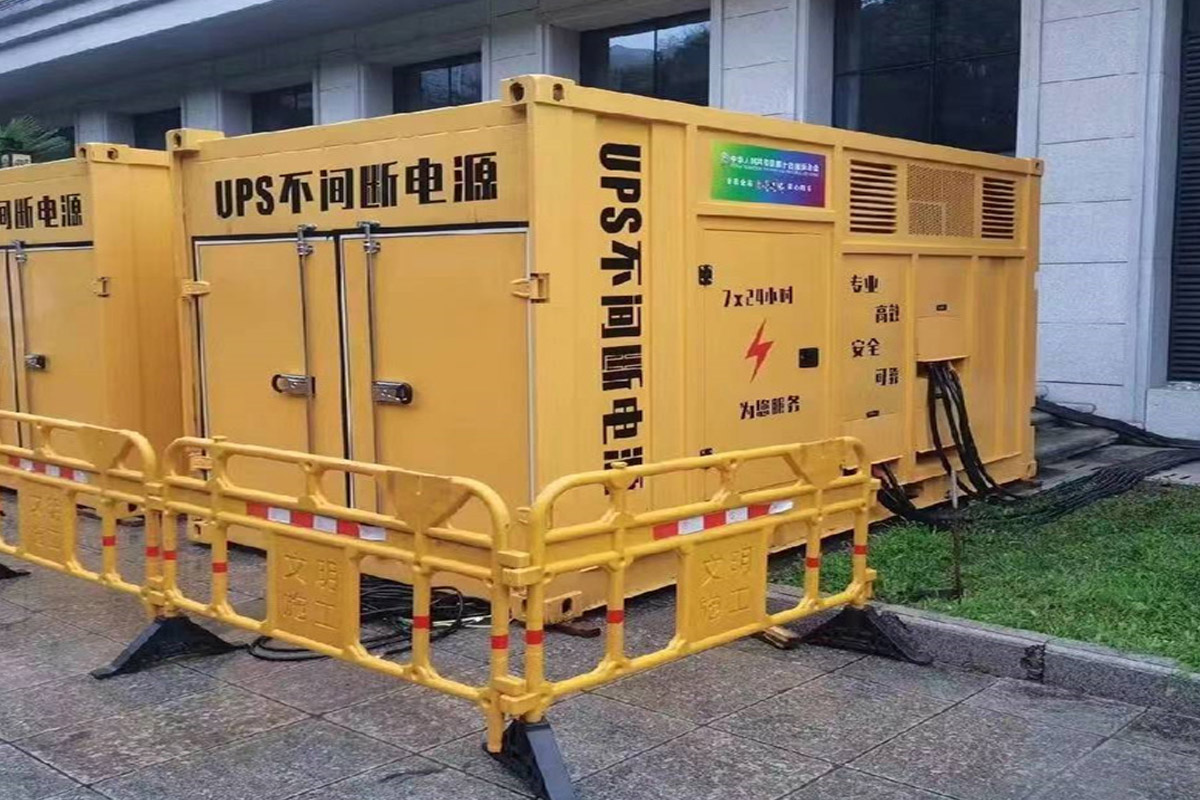 桦南发电机租赁施工现场