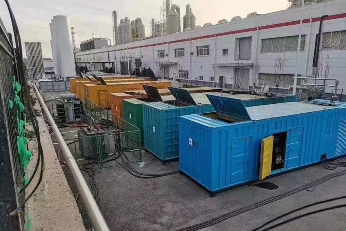 桦南发电机租赁施工现场
